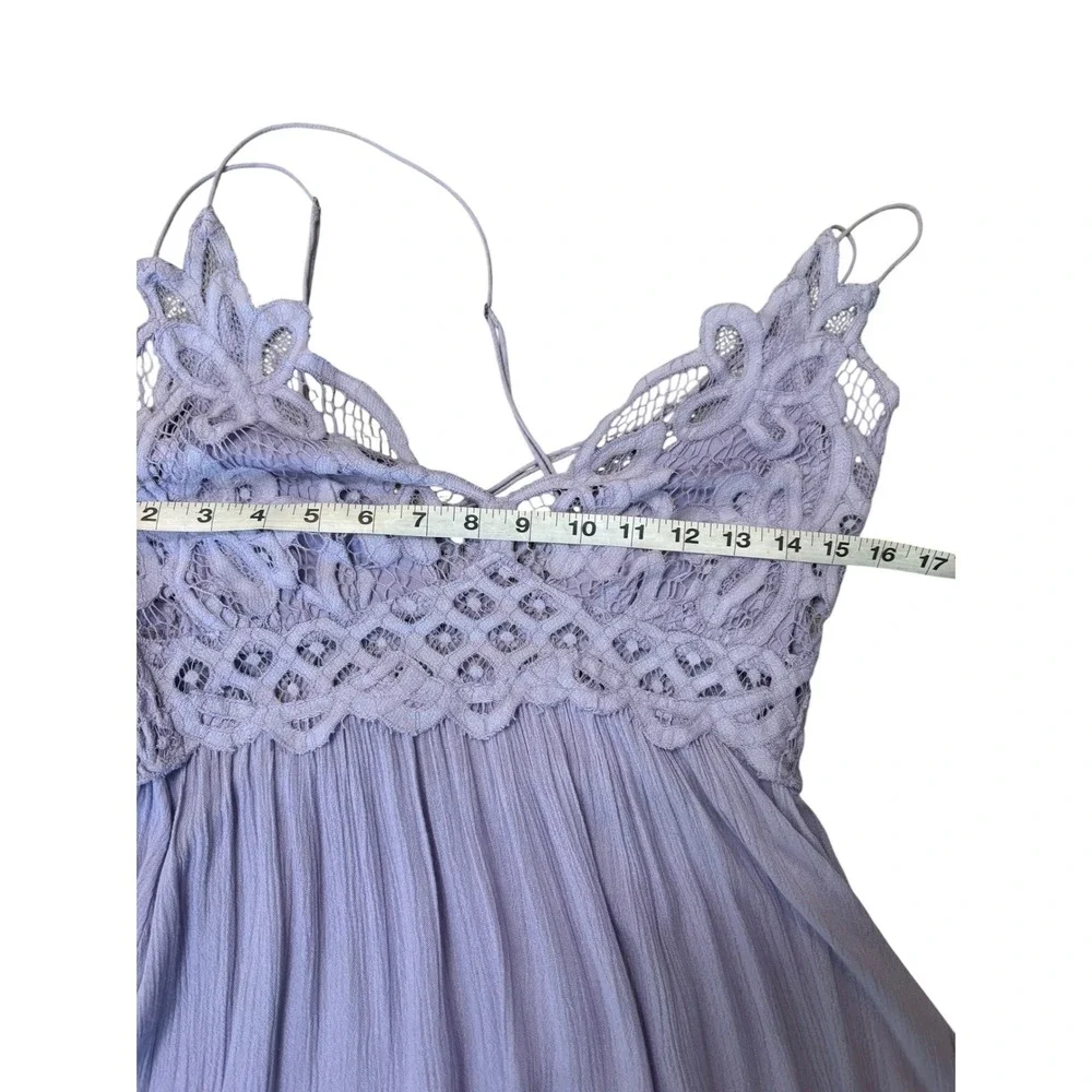 Free People Adella Slip Dress Lilac Purple M Lace Ruffle Feminine Boho Romantic